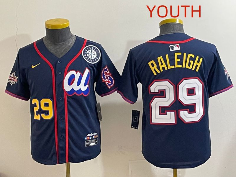 Youth 2025 Seattle Mariners #29 Raleigh Drak Blue All star Nike MLB Jersey style 17